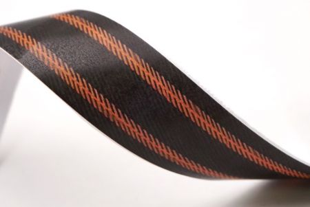 Чорна та помаранчева смугаста тканинна стрічка набір_AI